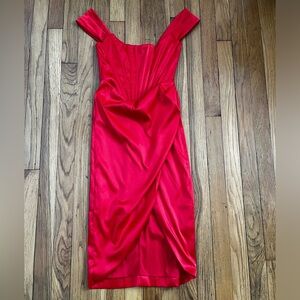 Red Corset Satin Dress